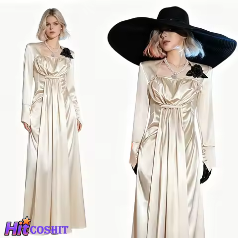 Zombie Crisis Dimitrescu Long Dress Game Resident 9 Requiem Cosplay Dress Halloween Party Stage Play