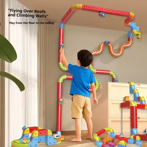 Magnetic Bullet Train Set with Electric Locomotive, DIY Magnetic Track Building Blocks for Kids, STE