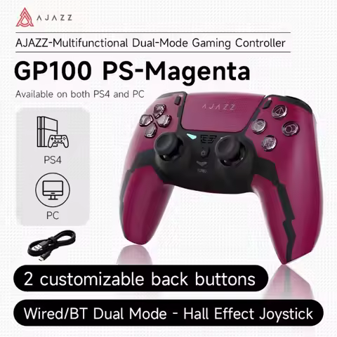 AJAZZ GP100 PS Wireless Bluetooth Game Controller Hall-effect Joystick Compatible with PS4/PC Touch 
