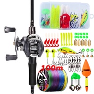 Sougayilangชุดรอกตกปลา ชุดล้อรอกตกปลาครบชุด180 210 ซม. 2 ส่วนคันเบ็ดและรอกตก 19 + 1BB 100 ม. pe เหยื