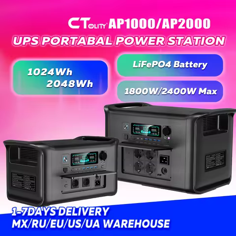 CTOLITY AP1000/AP2000 1800W/2400W Power Station 220v AC 1024WH/2048WH Energy Storage Power Supply Ca