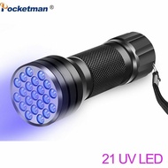 Led UV Flashlight 21LED 12LED UV Light 395-400nm linterna torch Black Light lamp