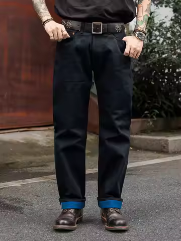 Red Tornado Shadow Series 16oz Selvedge Denim Jeans Midnight Blue Black Warp Relaxed Straight Leg Ra