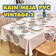 KakiDeco PVC Table Cloth Vintage 2⭐ Water Proof Cover Kain Meja Makan Alas Meja Plastik Coffee