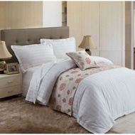 White Striped Hotel Bedcover / Duvet Cover Set