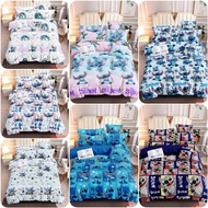 DGC BEDS STITCH DESIGN BEDSHEET +2 PILLOW CASE FITTED SHEET GARTERIZED