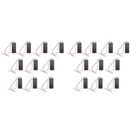 20Pcs 2 AAA Battery Holder with Switch on Off and Back Cover with Cord Wire Leads 3V Batteries Stora