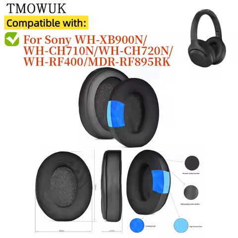 Cooling Gel Ear Pads For Sony WH-XB900N/WH-CH710N/WH-CH720N/WH-RF400/MDR-RF895RK Gaming Headphones r