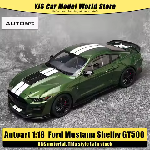 AUTOART New 1/18 scale Ford Mustang Shelby GT500 Green blue Sports car model Static display Collecti