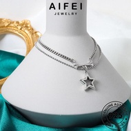 AIFEI JEWELRY Necklace Accessories Original Rantai Women Silver For Chain Korean Sterling Perak Leher 925 Pendant 純銀項鏈 Perempuan N153