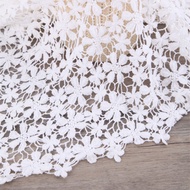 Vải Rèm Cửa Ren Organza Cotton Thread Vải Trải Bàn Trung Tính Rỗng Viền Ren Vải Nửa Rèm DIY Trung Tí