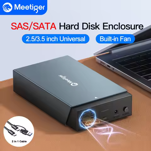 Meetiger 2.5/3.5 Inch SAS/SATA Hard Disk External Case Sata to Type-C Hdd Docking Station Hdd Alumin