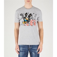 【Onefriend】 DSQUARED2 Áo thun mỏng tay ngắn in biểu tượng Xuân/hè s79gc0045