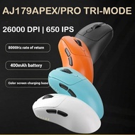 Ajazz AJ179 APEX Wireless Mouse 3Mode with RGB Charging Base Lightweight PAW3395 8k Return Rate 26kP