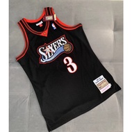 2026 Philadelphia 76ers Allen Iverson Basketball Jersey Premium Black Close Embroidery Shirt