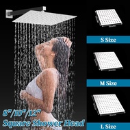 8/10/12" Ultra-thin Rainfall Shower Head Stainless Steel Square Rain Shower Head Pressurized Big Sho