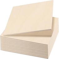 LEXININ 12 PCS 8 x 8 Inch Basswood Plywood Sheets, 6mm/1/4 Inch Unfinished Square Plywood Sheets Boa