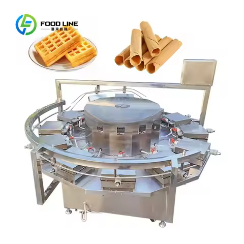 Custom Made High Efficiency Waffle Maker Machine / Ice Cream Cone Wafer Biscuit Machine / Ice Cream 