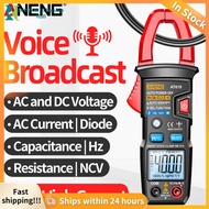 【HFM】 ANENG AT619 Digital Clamp Multimeter Voice Broadcast Multifunctional Clamp Meter 4000 นับอัตโน