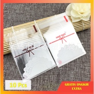 10 Pcs OPP Plastic Cookies Cake Size 7x7+3 Modern Motifs