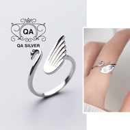 Nhẫn bạc 925 nữ chim thiên nga S925 SWAN QA SILVER Ring RI240301