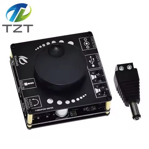 Bluetooth 5.0 40W/50W Stereo Power Amplifier Board WIFI Mobile Control APP 12V/24V High Power Digita
