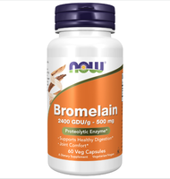 NOW Foods Bromelain 500 MG 2400 GDU/g 120 Veg Capsules - Proteolytic Enzyme for Digestive Health & J