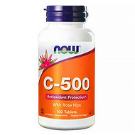 NOW Foods 維他命C-500 + 玫瑰果  100顆  2罐
