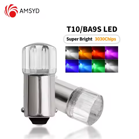 10PCS Ba9s Signal Lamp Led T4W 3030 Chip For Car Roof Lights Mirror Lights License Plate Lights 6000