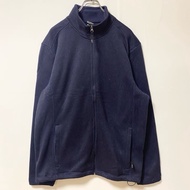 古著 C9 by Champion 長袖高領全拉鍊短上衣，海軍藍，XL 號。