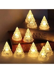 Led電子蠟燭燈,水晶冰凍光,夜燈,適用於婚禮、派對、聖誕節家居裝飾