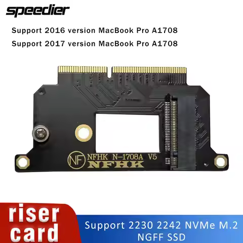 2230 2242 NVMe M.2 NGFF SSD To 2017 2016 MacBook Pro A1708 Laptop SSD Adapter Card