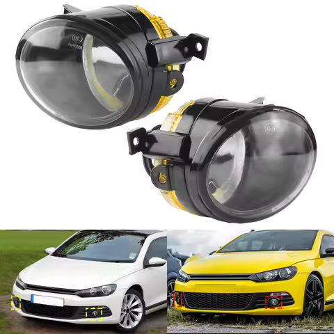 For 08-14 Volkswagen Scirocco Coupe Front Bumper Fog Light Lamp Cover Left+Right