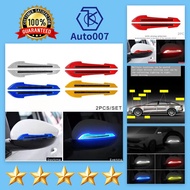 Auto007 2Pcs Car Reflective Sticker Rearview Mirror Luminous Stickers Car Door Protection F-3
