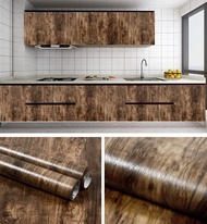 【Deal】 Self adhesive wood grain wallpaper waterproof oilproof PVC wooden door wardrobe cabinet table