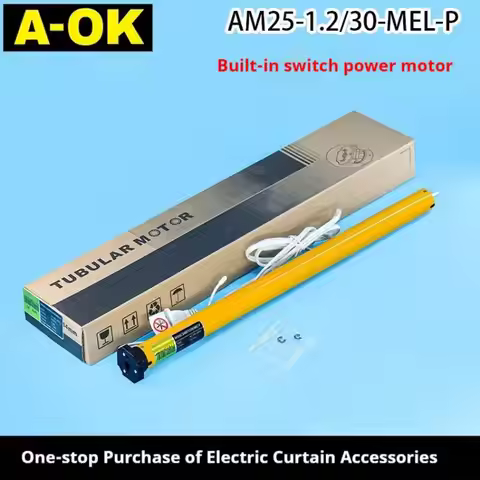 A-OK AM25 1.2N Electric Roller Shade With Built In Power Supply And Wireless Remote Control For Smar
