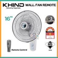 KHIND WALL FAN 16"/  KIPAS DINDING REMOTE WF16JR/ PULL CHAIN WF1602/ XMA KIPAS DINDING REMOTE/ PULL CHAIN 5 BLADES