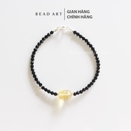 Vòng Tay Thạch Anh Vàng Và Spinel Đen Bạc 925 Vòng Tay Phong Thủy Chuỗi Hạt - Bead Art