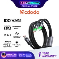 MCDODO CA670 2 IN 1 TYPE-C TO C + L 100W CABLE  WITH LED 1.5M