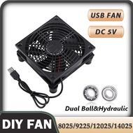 Gdstime USB Fan 120MM DIY Router Fan 92/80MM Cooling PC Fan DC 5V 14CM TV Box Radiator WIFI HeatSink