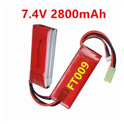 2S 7.4v 2800mAh 25C Lipo Battery for Feilun FT009 wltoys WL912-A RC Boat Car Spare Parts with small 