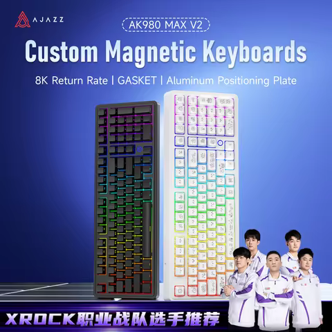 AJAZZ AK980MAX V2 98-key Hot-Swappable Wired Magnetic Axis Keyboard with 8K Polling Rate and Hall Ef