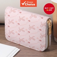 Women Bow Print Wallet Credit Card Storage Bag Easy to Carry Versatile Card Holder