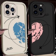 Aircraft Love Heart Couple Phone Case For OPPO Reno 12 Pro 11F 12F 10 5G 8 11 10 Pro Plus 8T 7 4 5 6