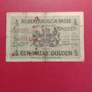uang kuno indonesia seri munbiljet II 1/2 Gulden 1920