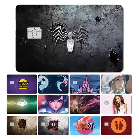 Magic Shark Pretty Lady Spider Castle Leopard Coffee PVC Matte Cover Sticker Film Skin for Debit Cre