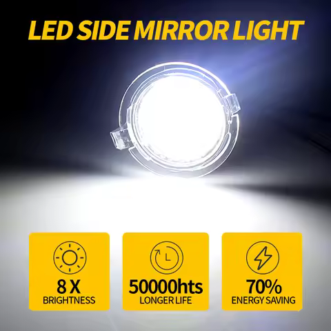 2PCS LED Side Mirror Puddle Light Canbus For Ford S-Max 15-19 Edge Fusion 07-19 Mondeo 5 15-19 Exped