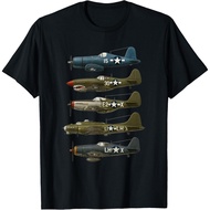 WW2 Warplanes F4U, P-51 Mustang, P-40 B17 Gift T-Shirt
