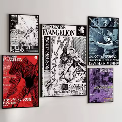 Neon Genesis Evangelion Unit 01 Manga Frameless Canvas Art - HD Anime Peripheral Wall Decor Bedroom 