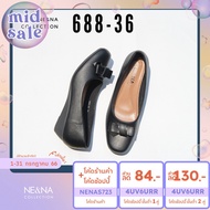 รองเท้าเเฟชั่นผู้หญิงเเบบคัชชูส้นเตี้ย No. 688-36 NE&amp;NA Collection Shoes ดำ 39EU